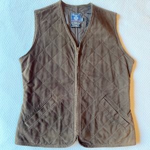 Faconnable suede leather vest, brown, S